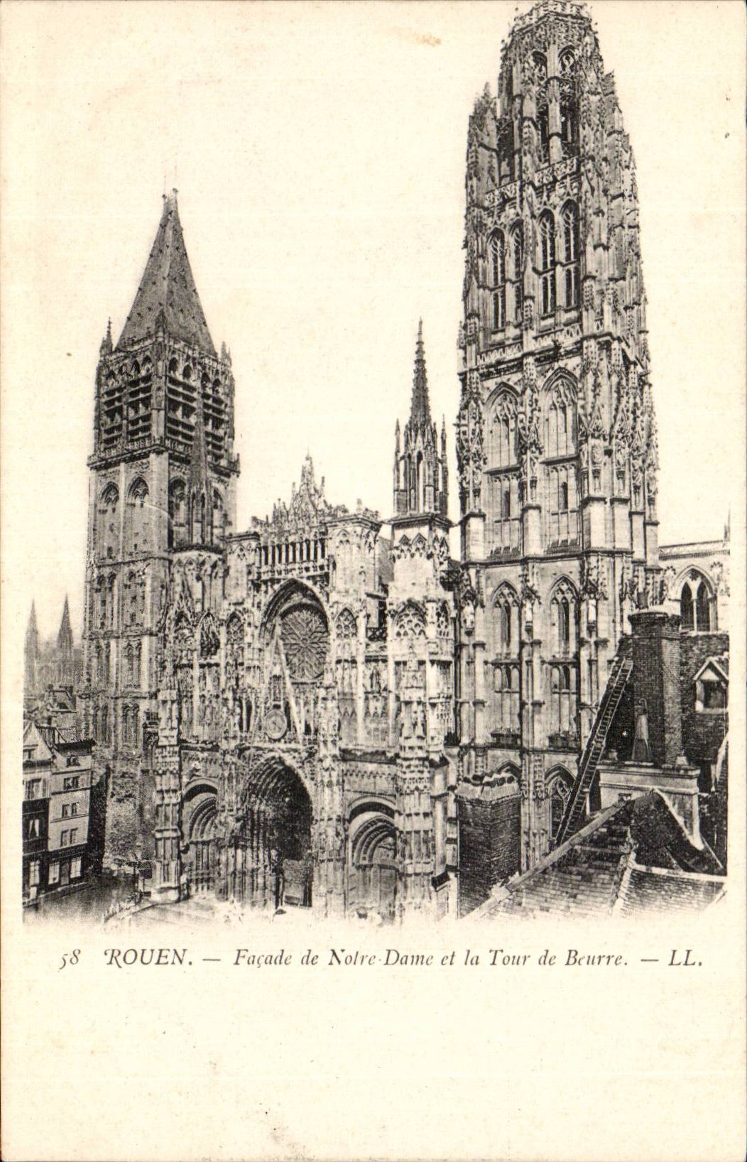 Rouen CPA Facade de Notre DAme et la Tour du beurre