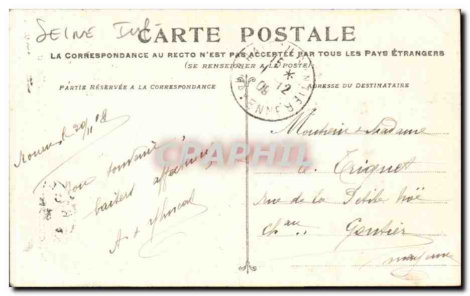 Rouen CPA La grosse horloge Details du cadran — Verso