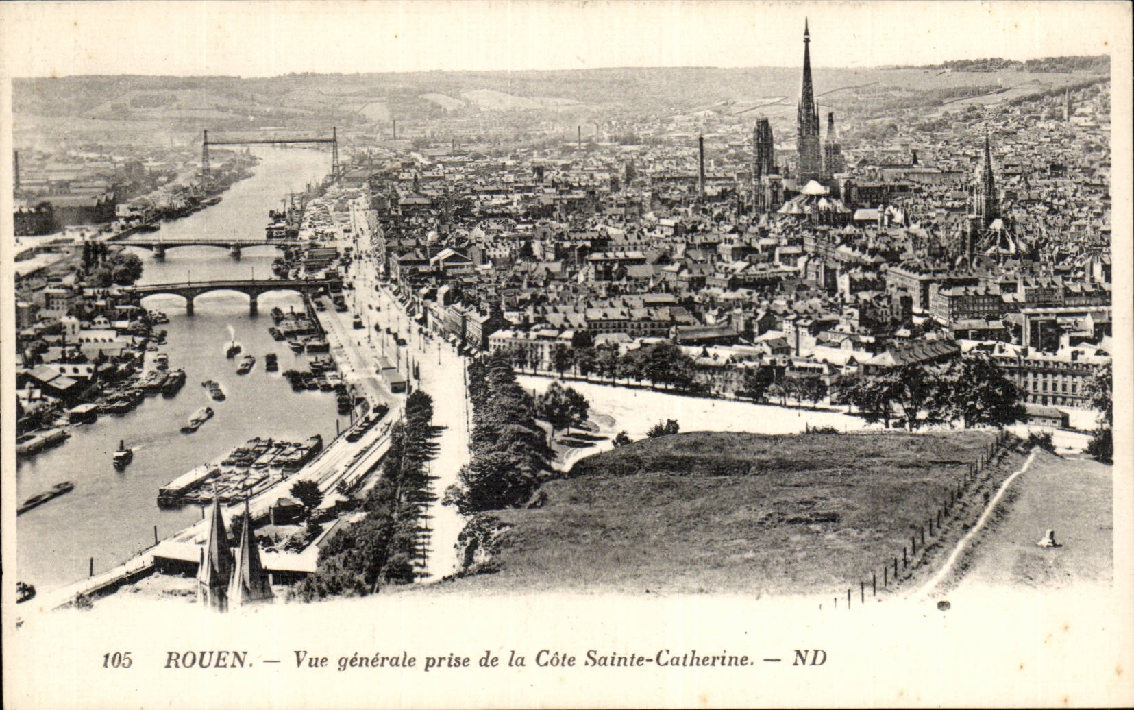 Rouen CPA Vue generale prise de la cote Sainte Catherine