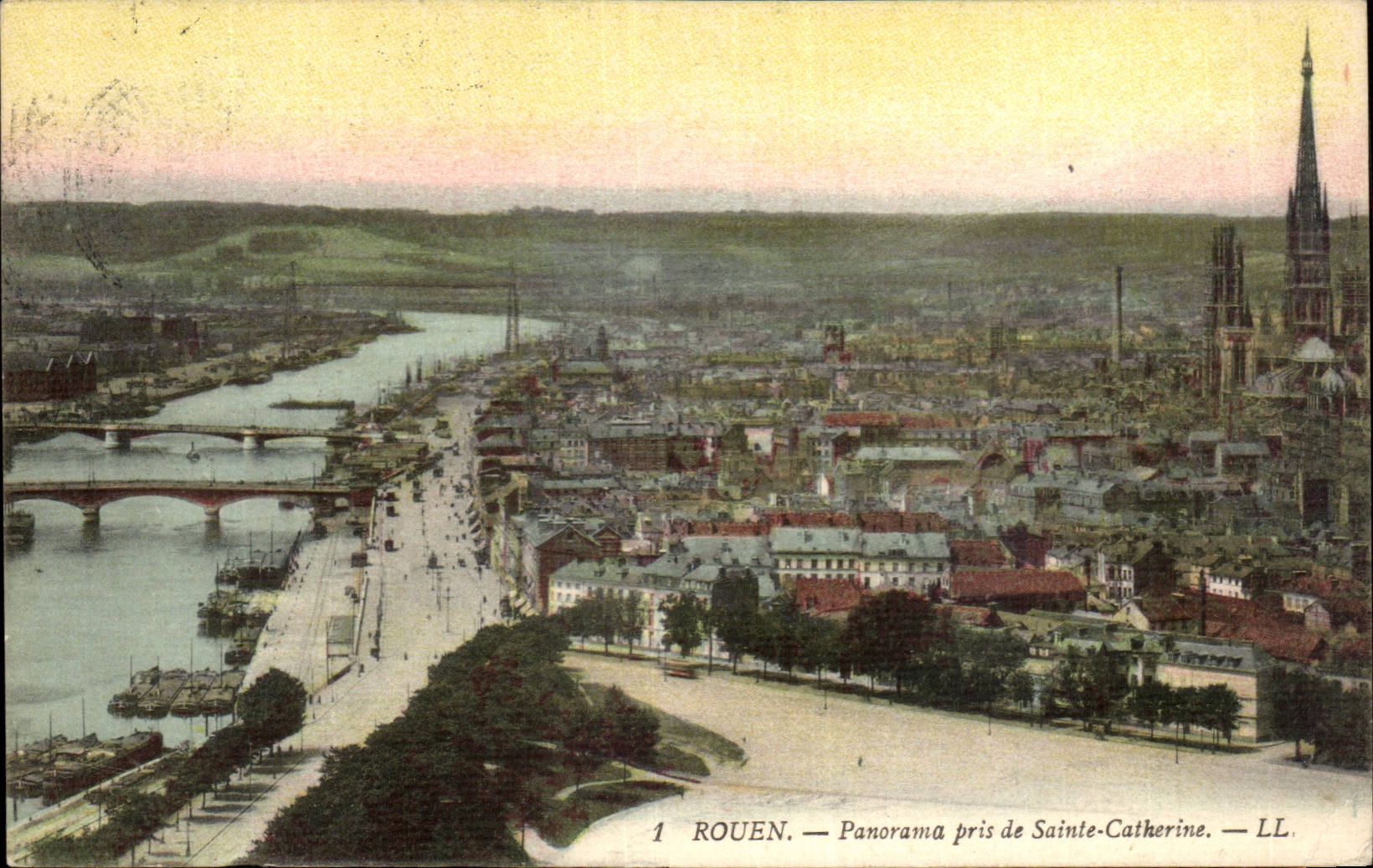 Rouen CPA Panorama pris de Ste Catherine