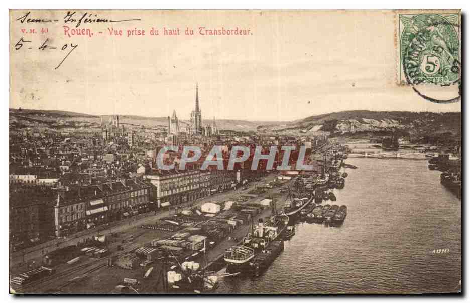Rouen CPA Vue prise du haut du transbordeur