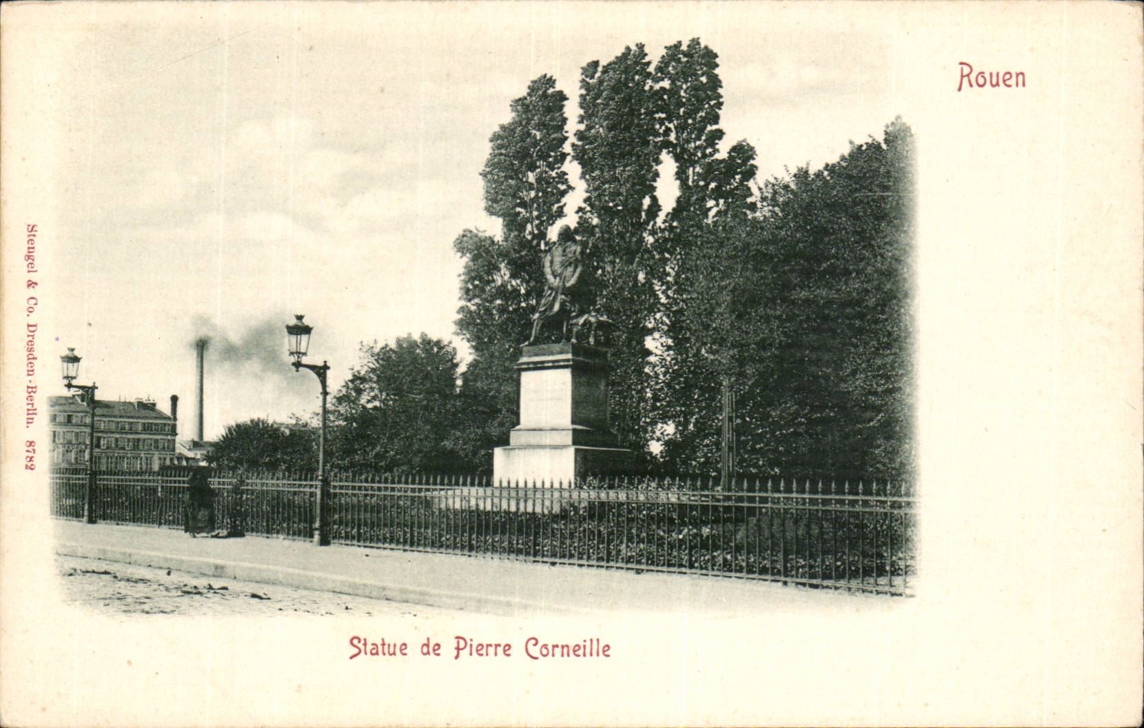 Rouen CPA Statue de Pierre Corneille