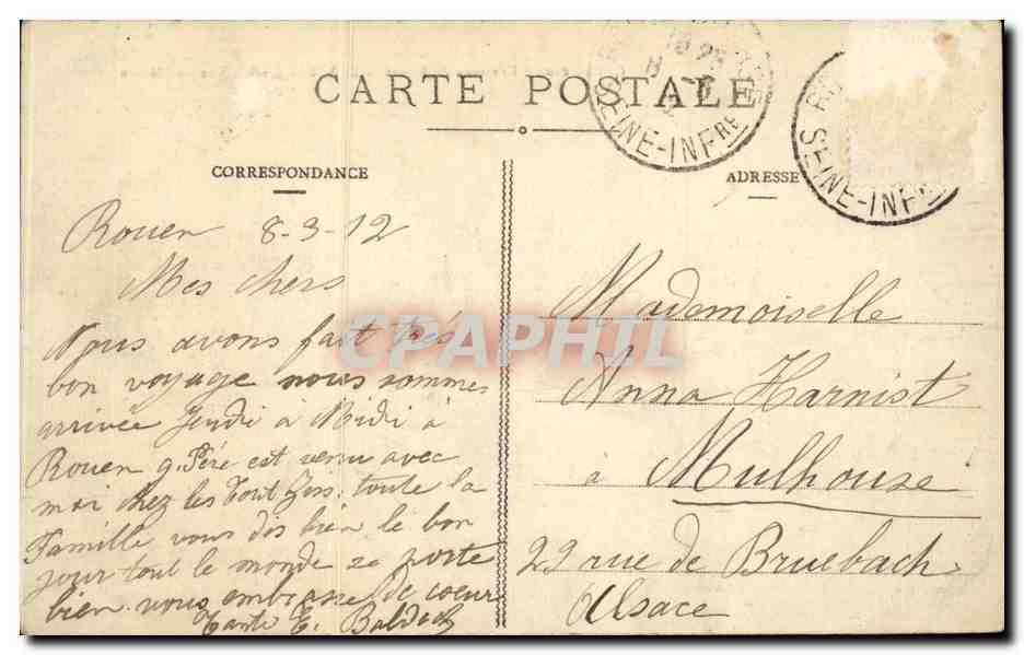Rouen CPA Bonsecours Vue du plateau — Rückseite