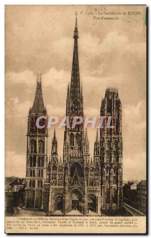 Rouen CPA Cathedrale Vue d'ensemble