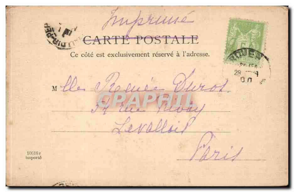 Rouen CPA Porte de la grosse horloge — Verso