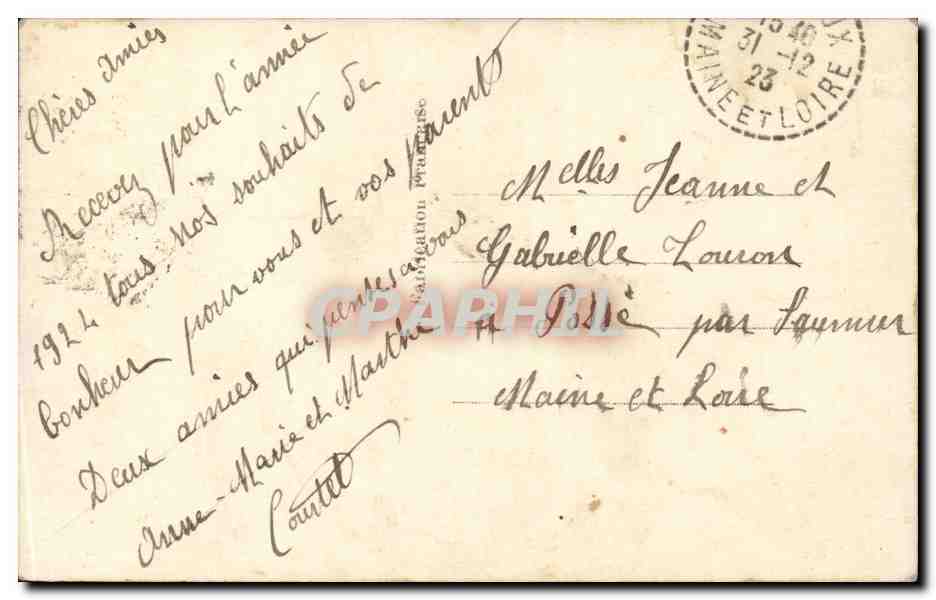 CPA Fantaisie Fleurs Bonne annee Fer a cheval — Verso