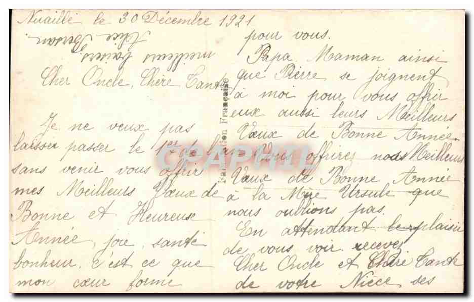 CPA Fantaisie Bonne annee — Verso