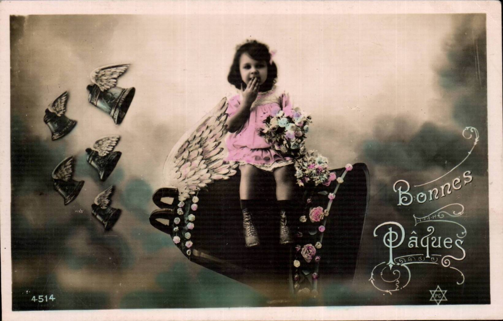 CPA Fantaisie Enfant Joyeuses Paques Easter