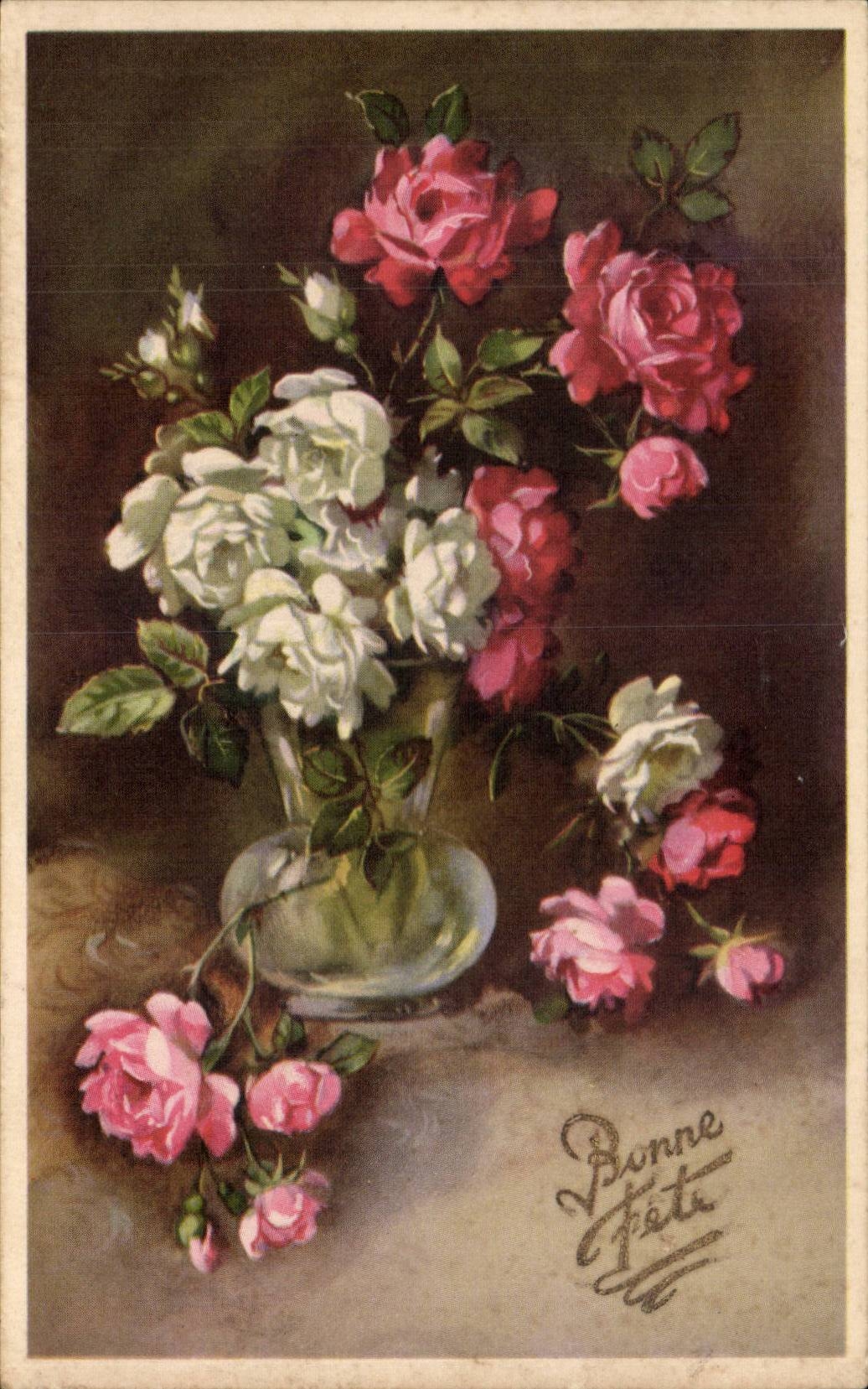 CPA Fantaisie Fleurs 