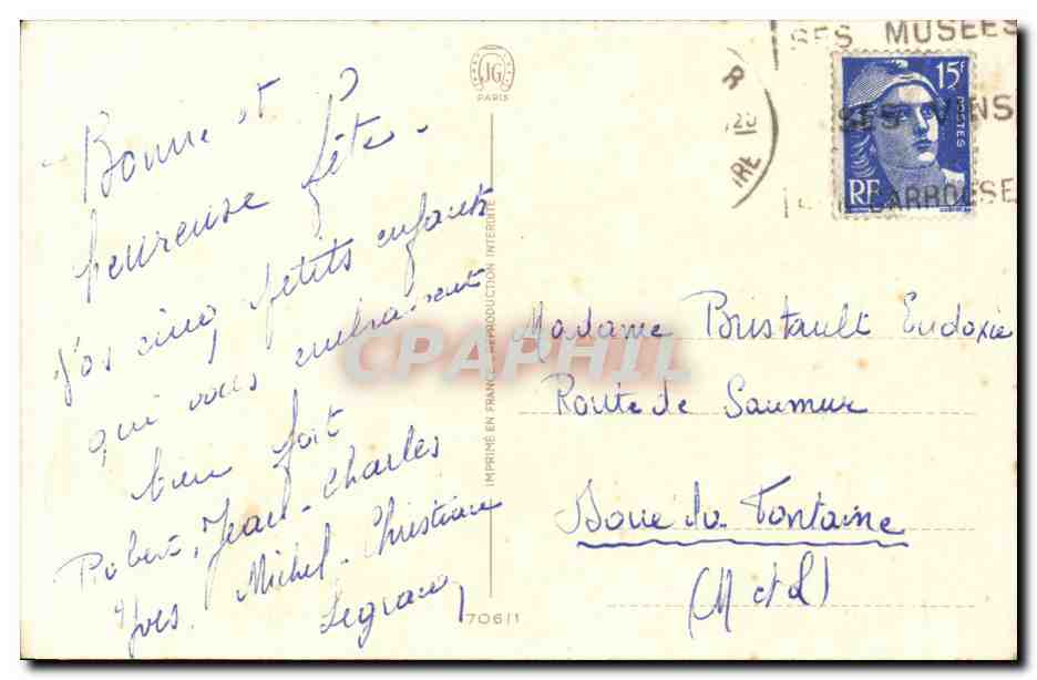 CPA Fantaisie Fleurs Santon — Verso