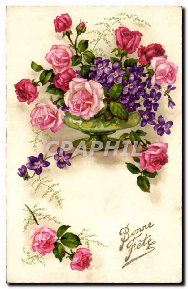CPA Fantaisie Fleurs 