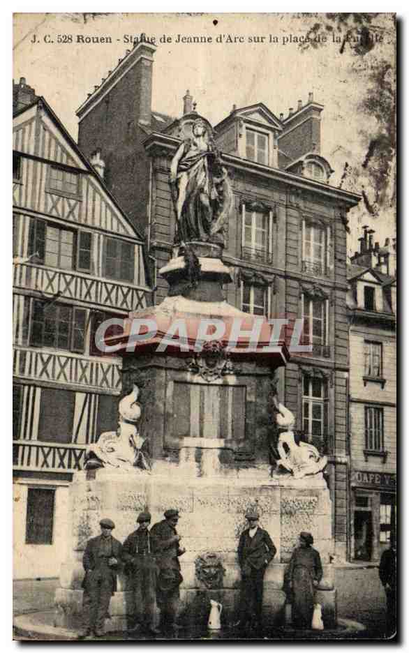 Rouen CPA Statue de Jeanne d'arc sur la place de la Pucelle