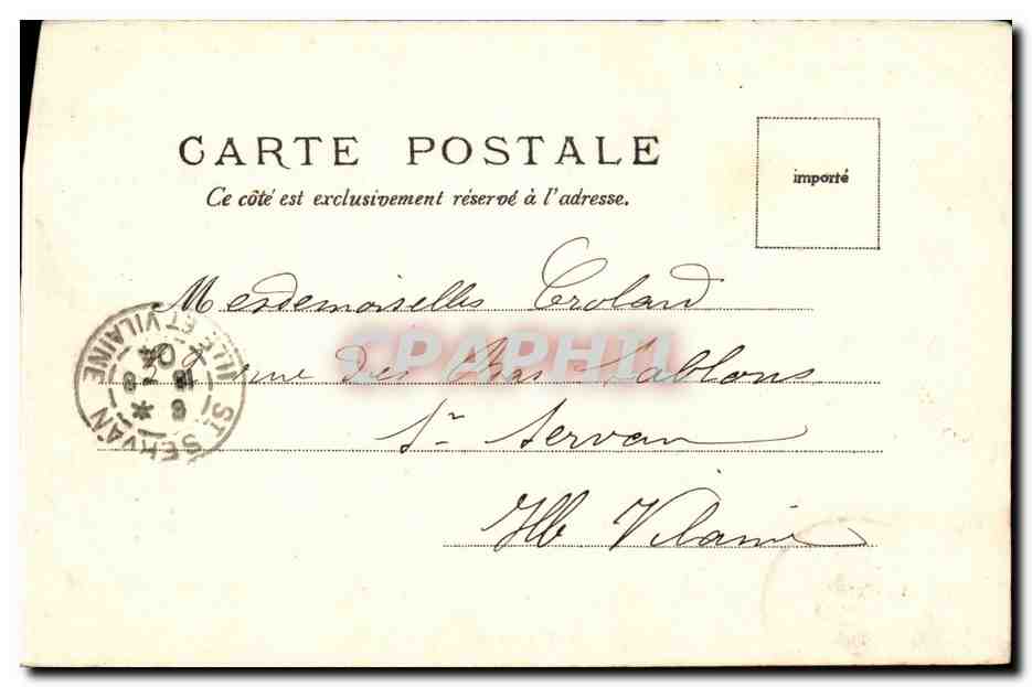 Rouen CPA La fontaine de la pucelle — Verso