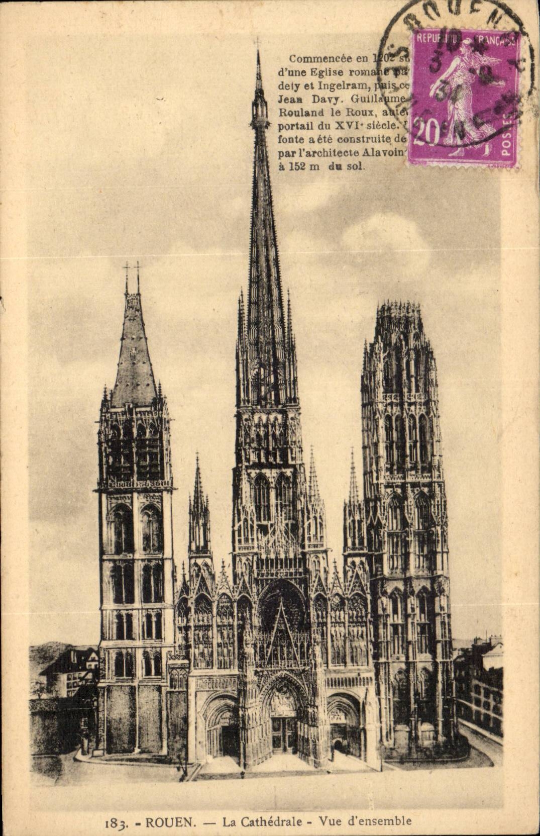 CPA Rouen La cathedrale Vue d'ensemble