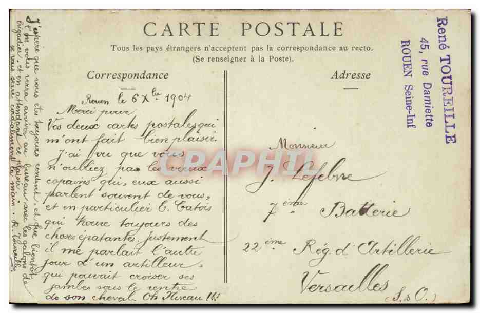 CPA Rouen Fleche de la cathedrale — Verso