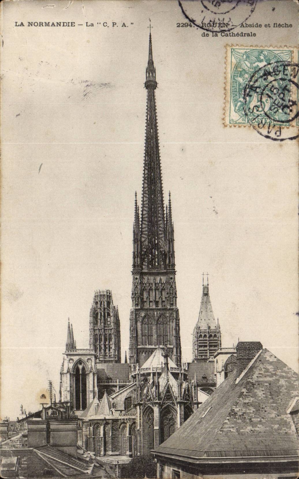 CPA Rouen Abside et fleche de la cathedrale