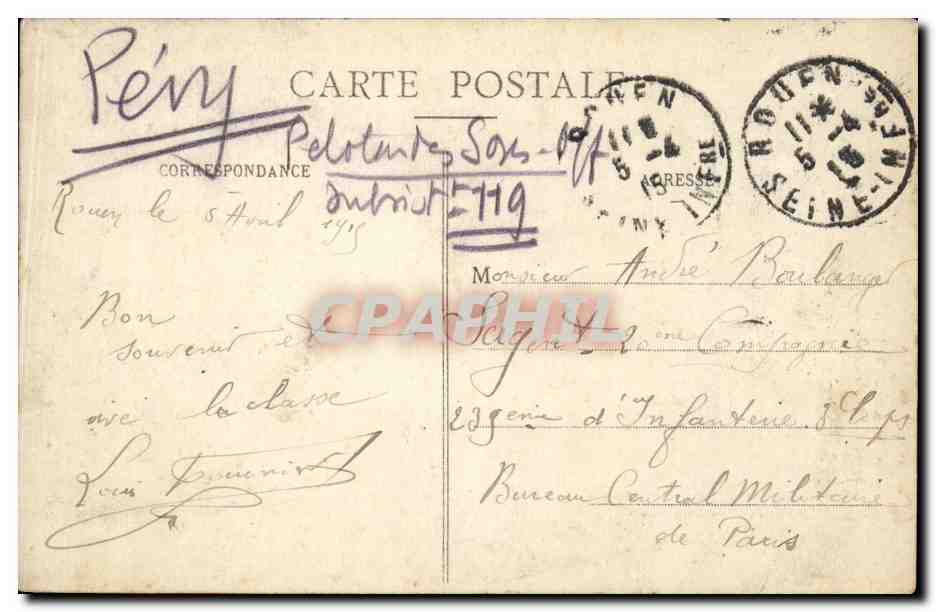CPA Rouen Eglise Saint Ouen — Verso