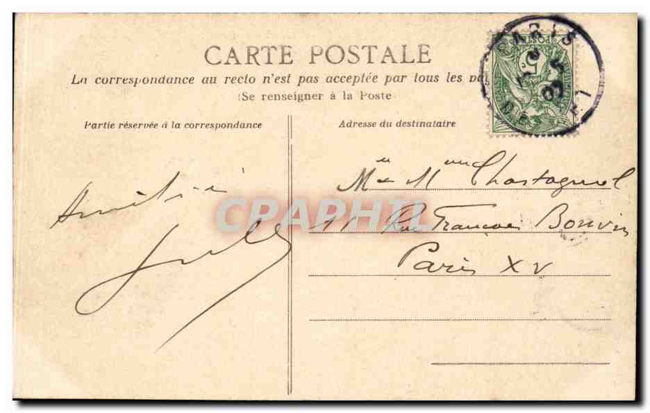 CPA Rouen Le port et le transbordeur — Verso