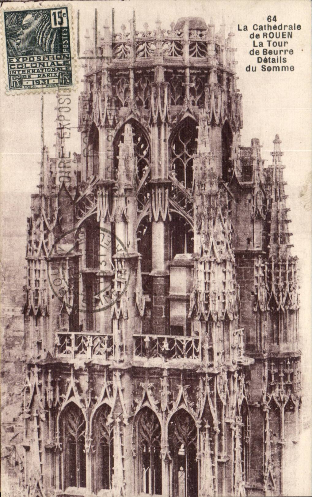 CPA Cathedrale de Rouen La tour du beurre Details du Somme