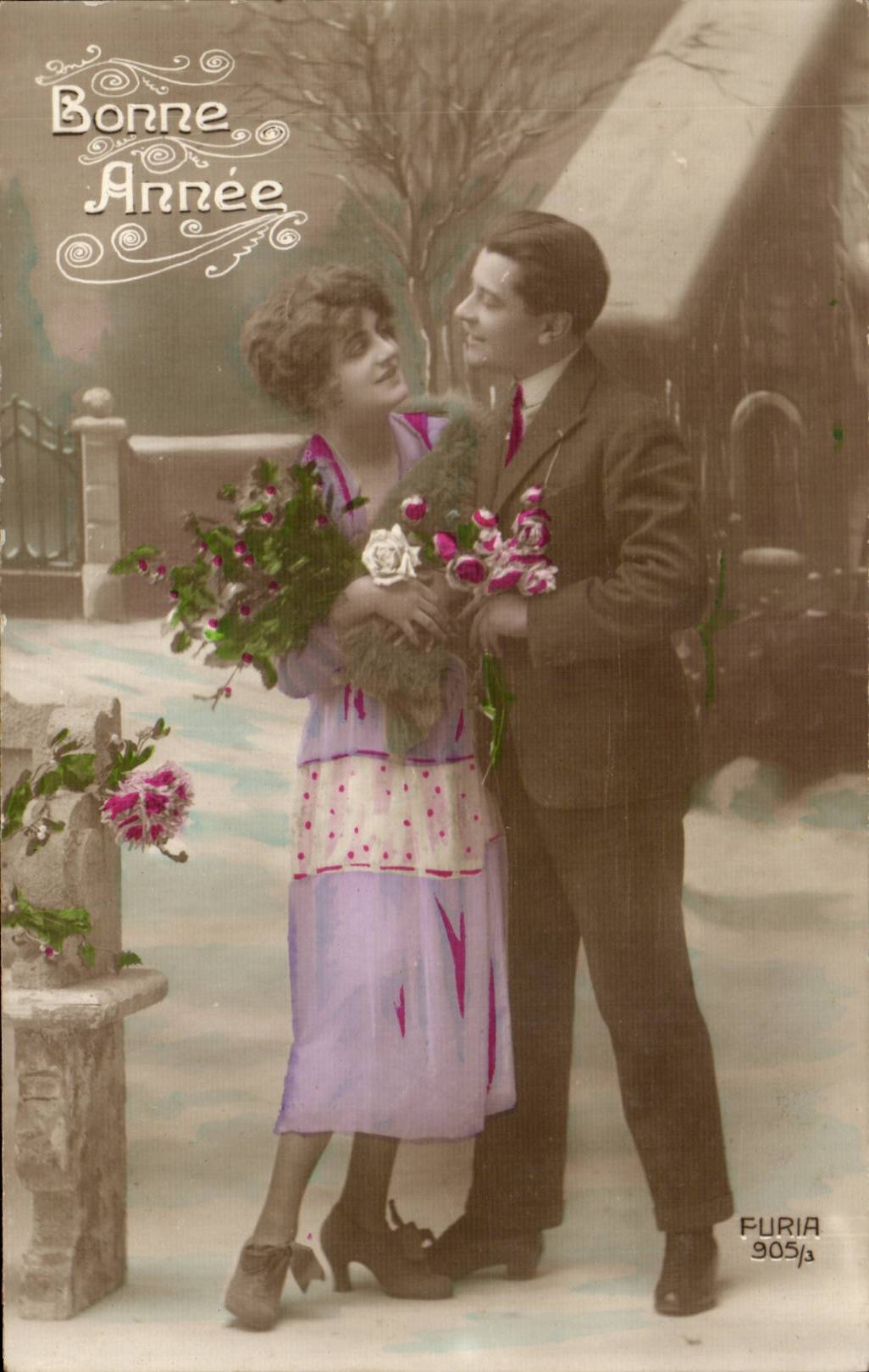 Couple en tenue d'hiver — Bonne Année — Furia 905/3