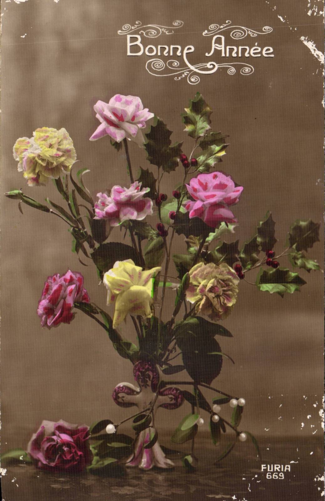 CPA Fantaisie Fleurs