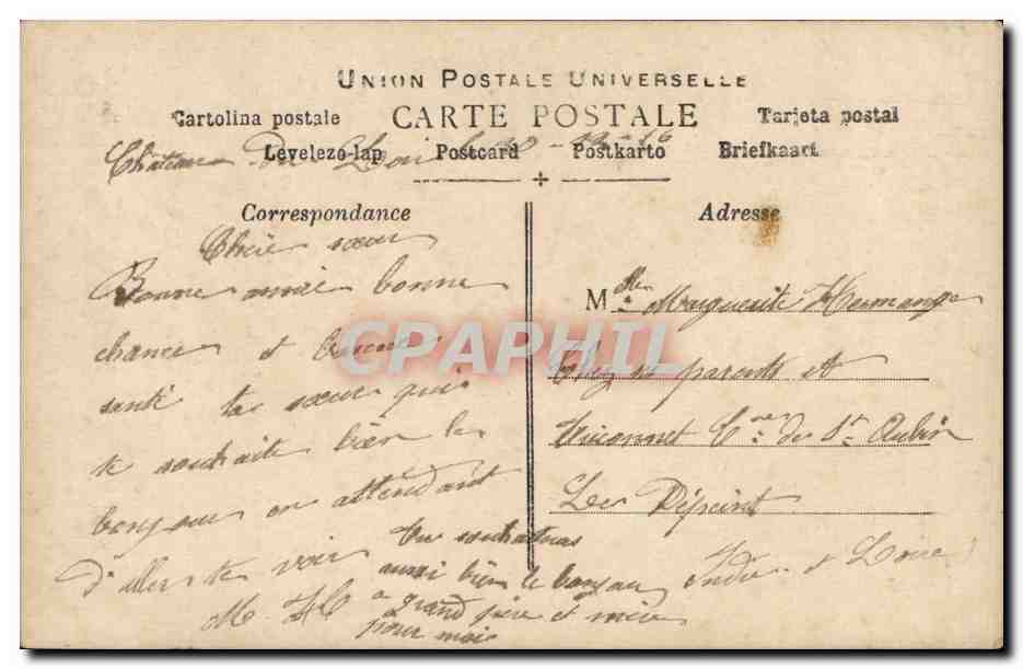 Femme en robe à dentelle tenant un panier de fleurs — Bonne Année, Nouveaux Printemps — Irène, n° 3358 — Achterkant