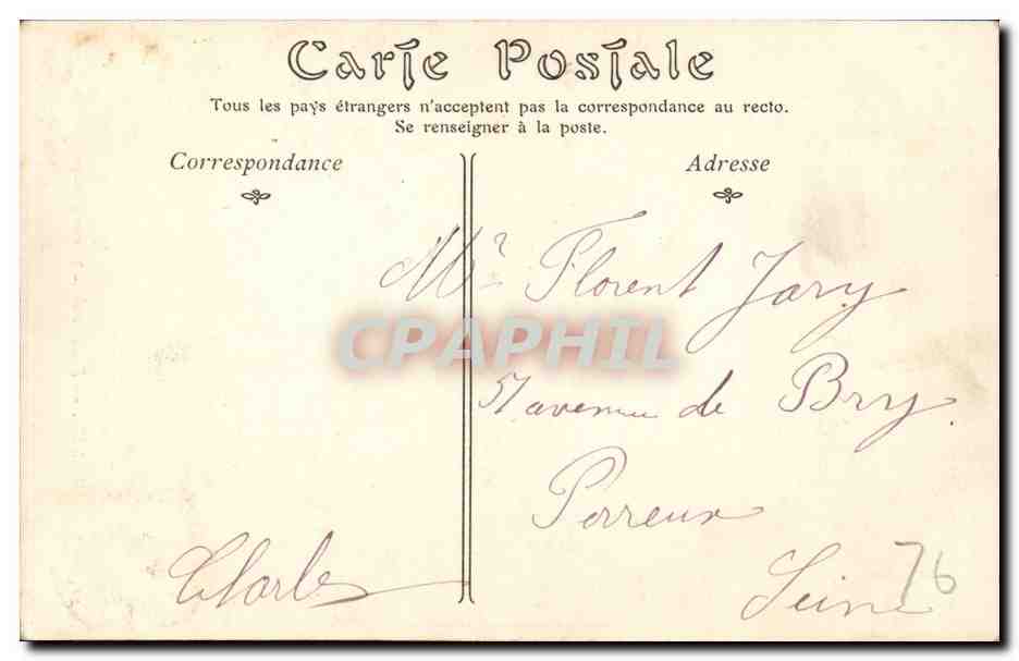 CPA Rouen Fontaine de la grosse horloge — Verso