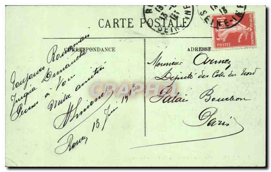 CPA Rouen Vue generale prise du pont transbordeur — Verso