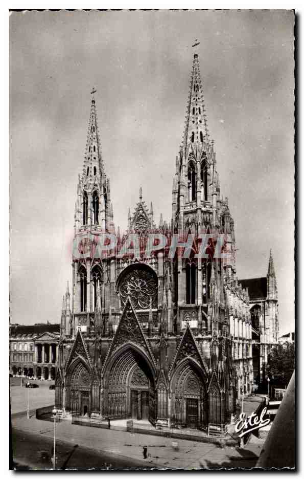 CPA Rouen Facade de l'eglise St ouen