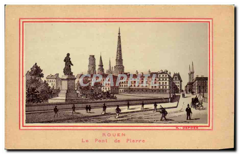 CPA Rouen Le pont de pierre