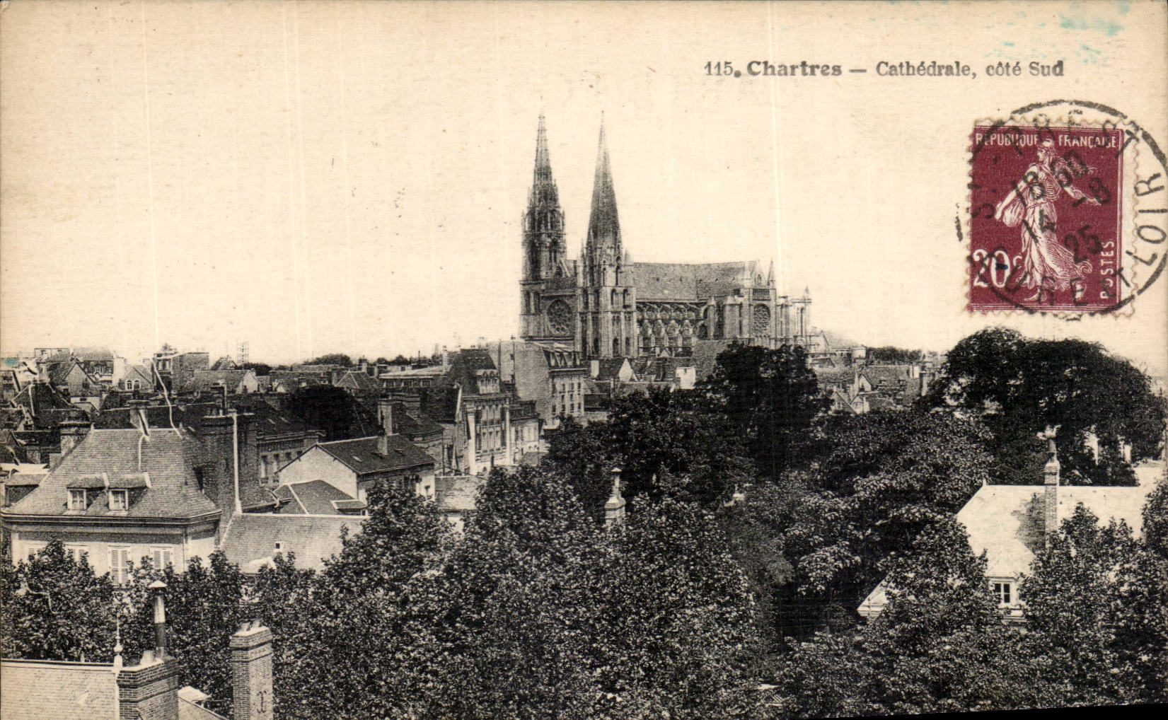 Chartres — Cathédrale, côté Sud — Édition Robert Laillet, n° 115