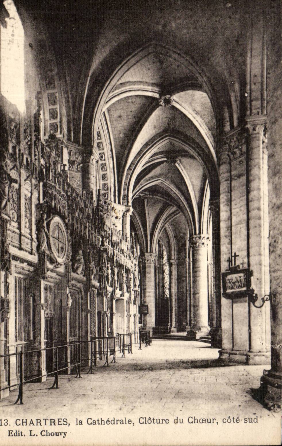 CPA Chartres Cathedrale Cloture du choeur Cote Sud 