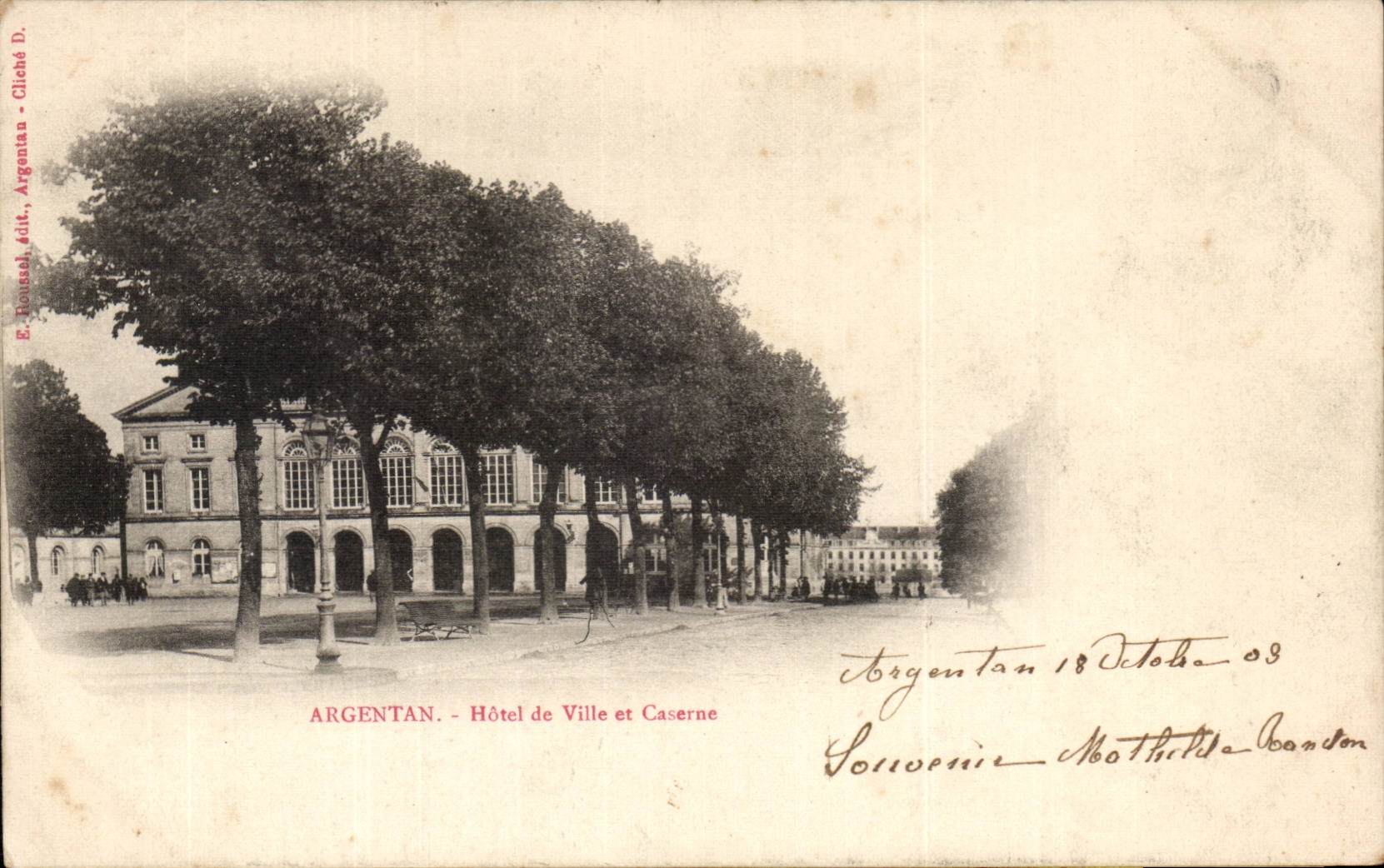 Argentan CPA Hotel de ville et caserne