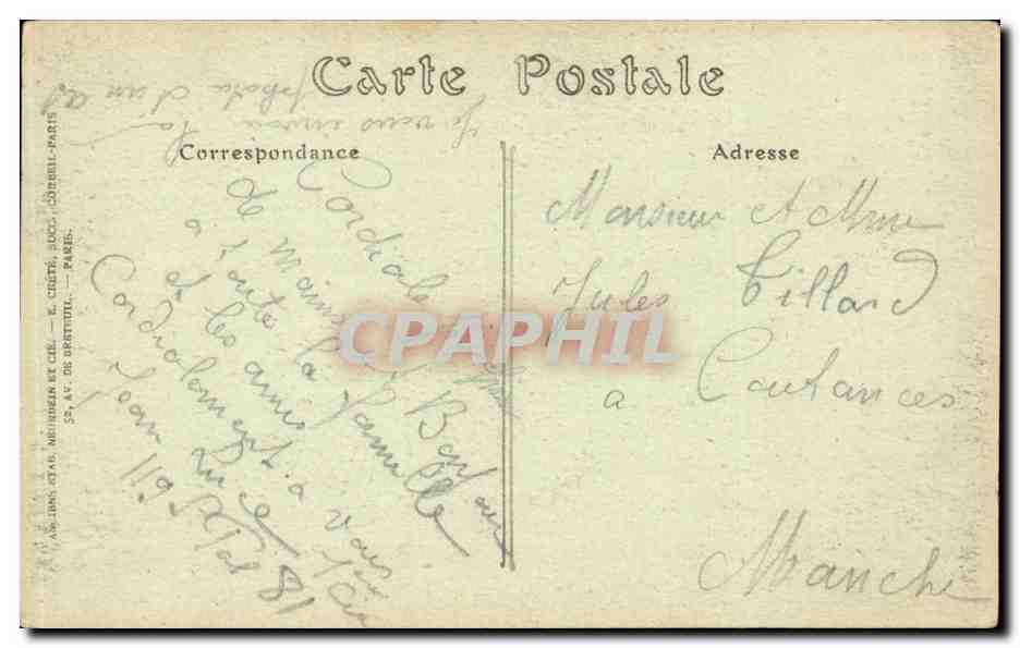 CPA Comandant Henri Bedoura Le Fanion du Btn Pot au feu militaria  — Rückseite