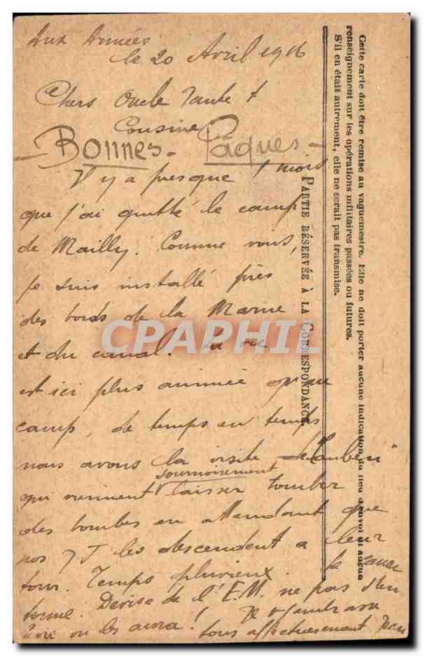 CArte en Franchise des Armees Dumont Convoi automobile de Paris pour Chelles  — Rückseite