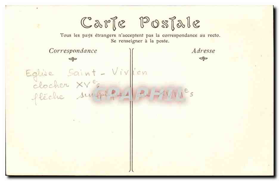 CPA Rouen La rue des Matelas — Rückseite