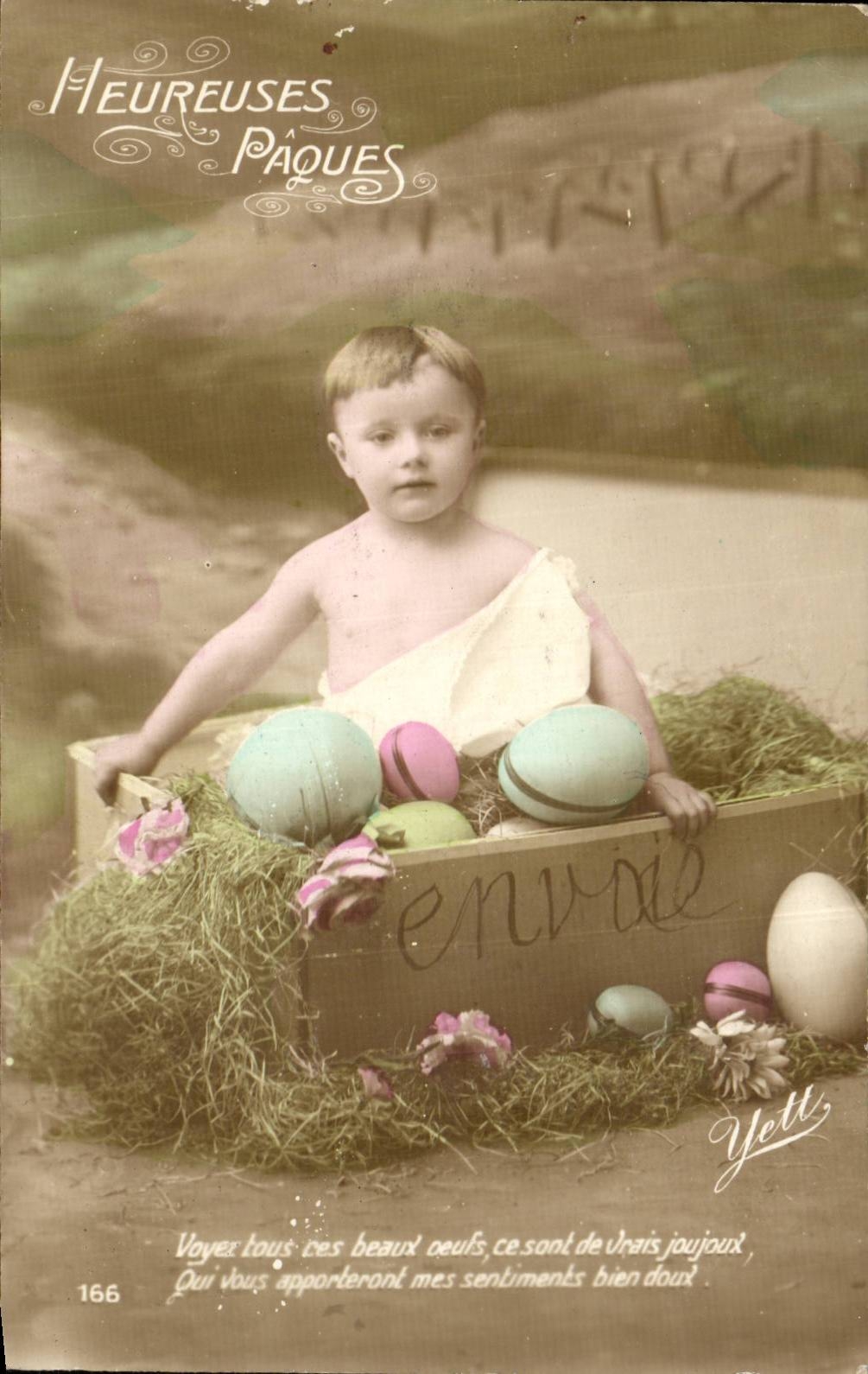 CPA FAntaisie Enfant Paques Easter