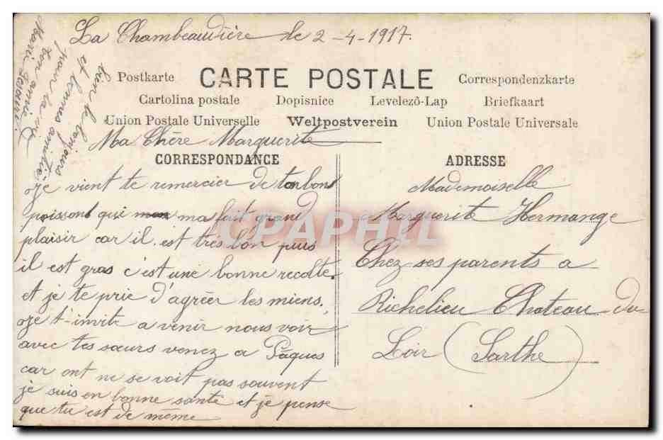 CPA FAntaisie Femme  — Rückseite