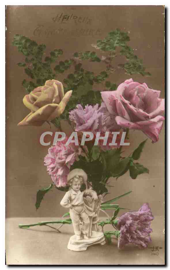 CPA FAntaisie Fleurs