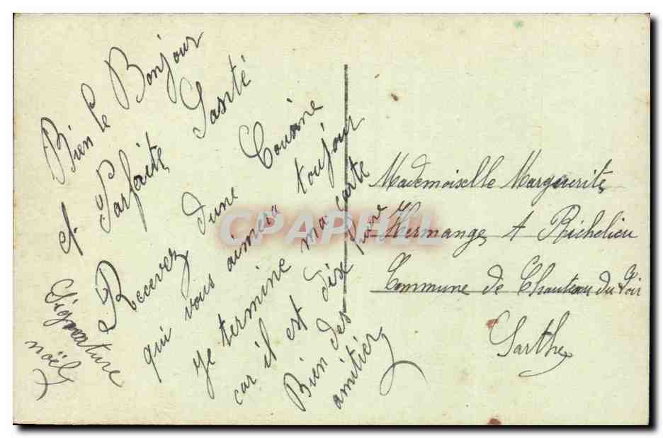 Fleur et papillon — carte postale de Noël — éditeur DIX n° 822/3 — Reverso