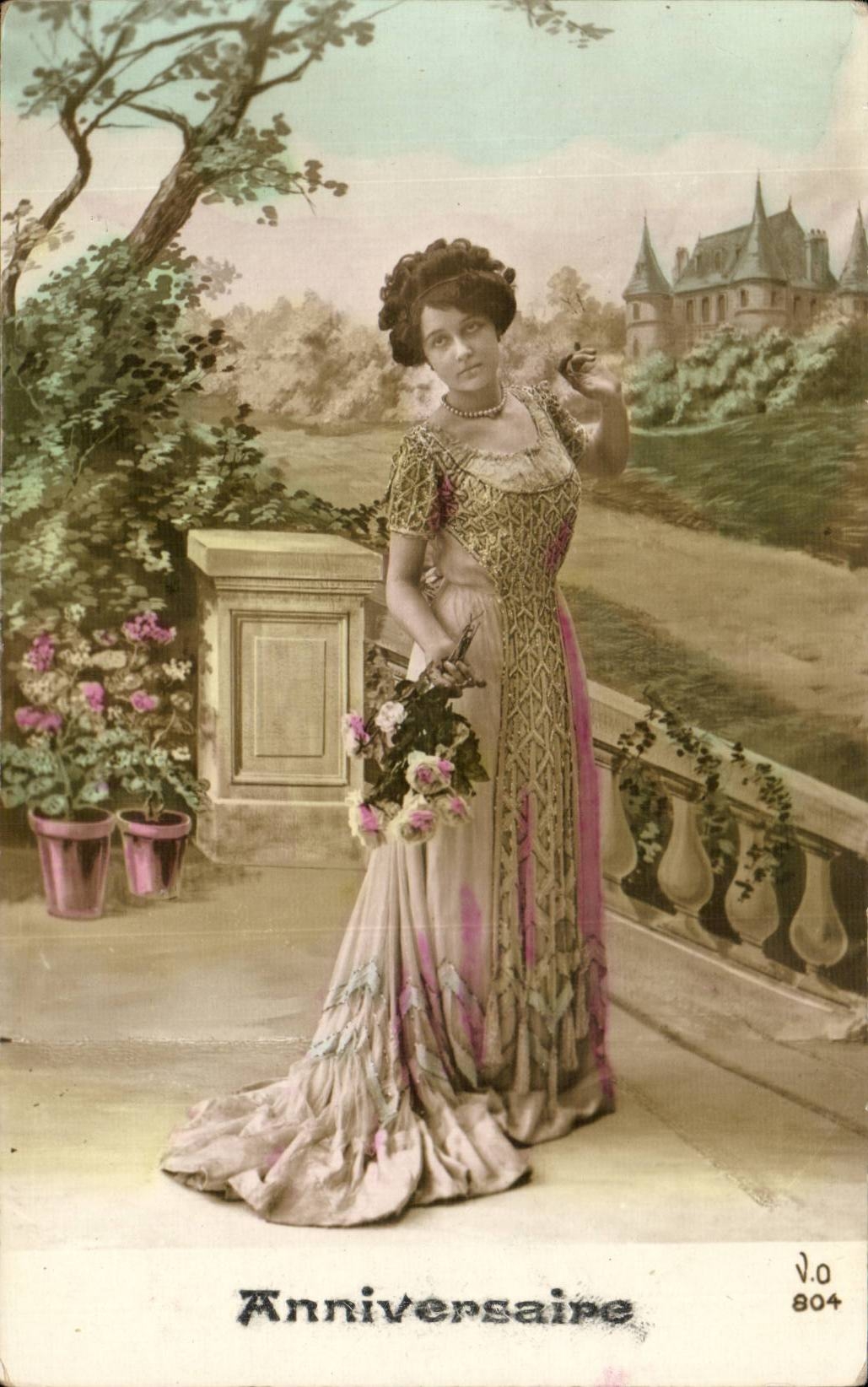 Frau in Abendkleid — Geburtstag — J.O. n° 804