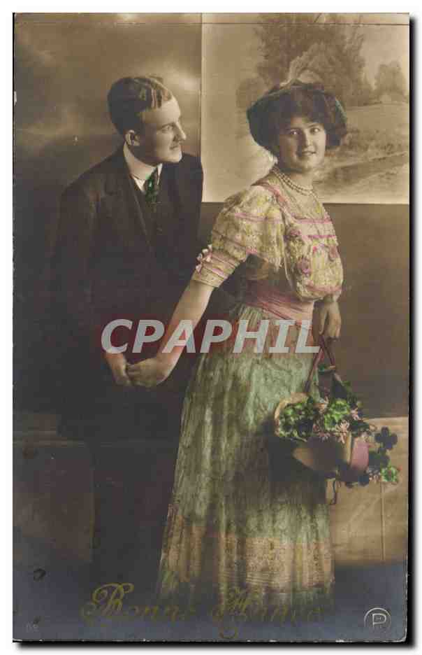 CPA FAntaisie Femme Bonne annee