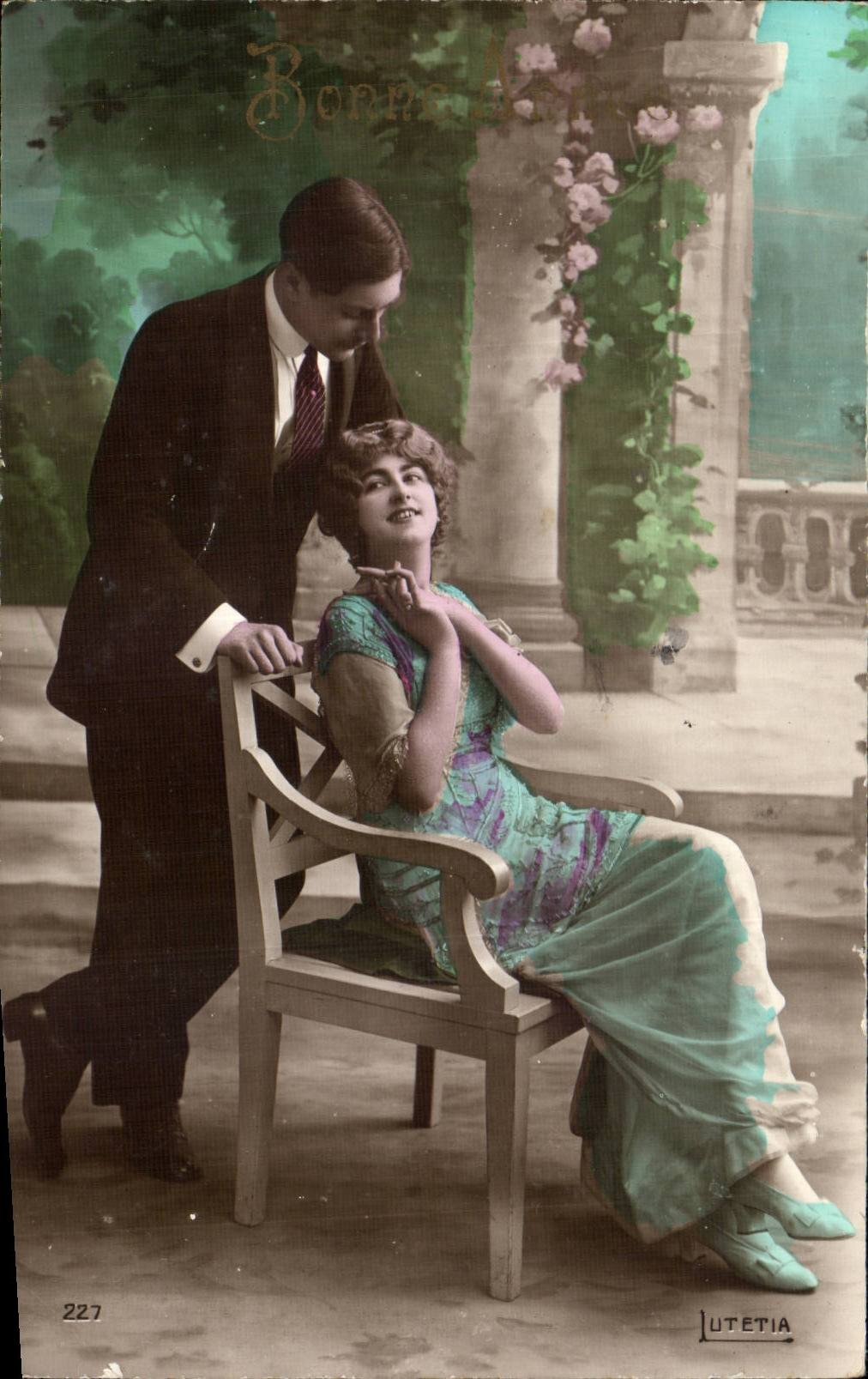 CPA FAntaisie Femme Bonne annee