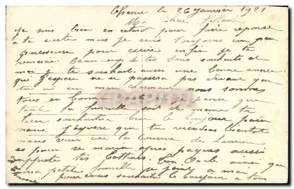 CPA FAntaisie Femme Bonne annee — Verso