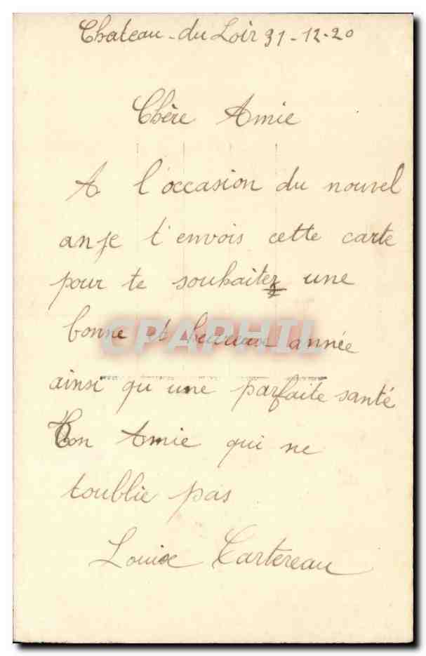 CPA FAntaisie Femme Bonne annee — Rückseite