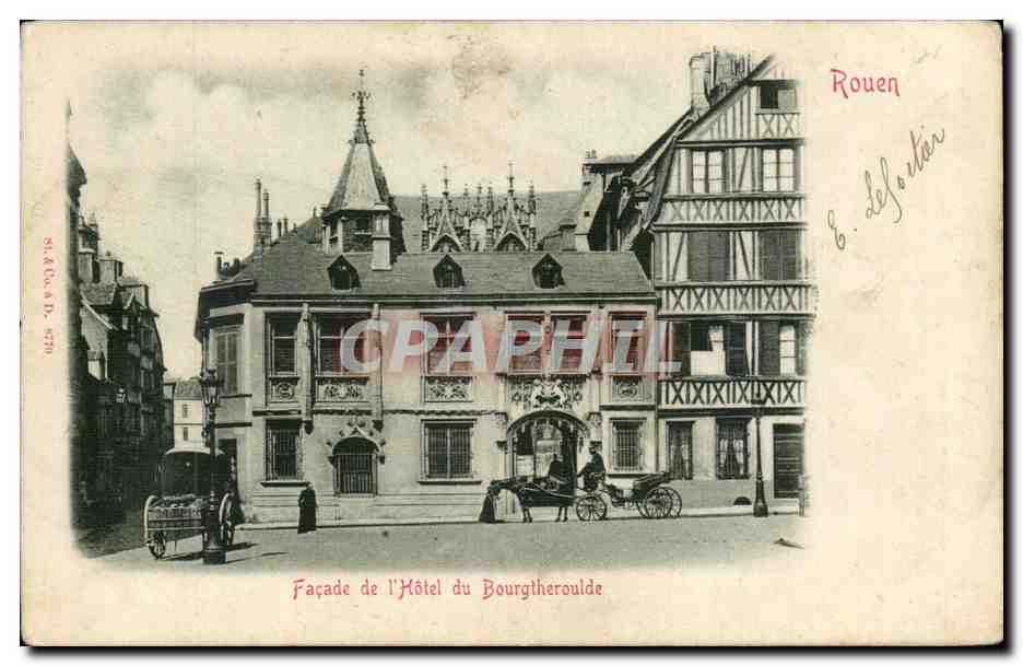 Rouen CPA Facade de l'hotel du Bourgtheroulde