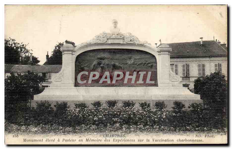 Chartres — Monument élevé à Pasteur en mémoire des expériences sur la vaccination charbonneuse — Paul Racher, phot.