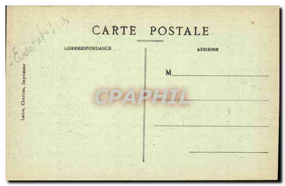 Chartres CPA Le monument Pasteur — Rückseite