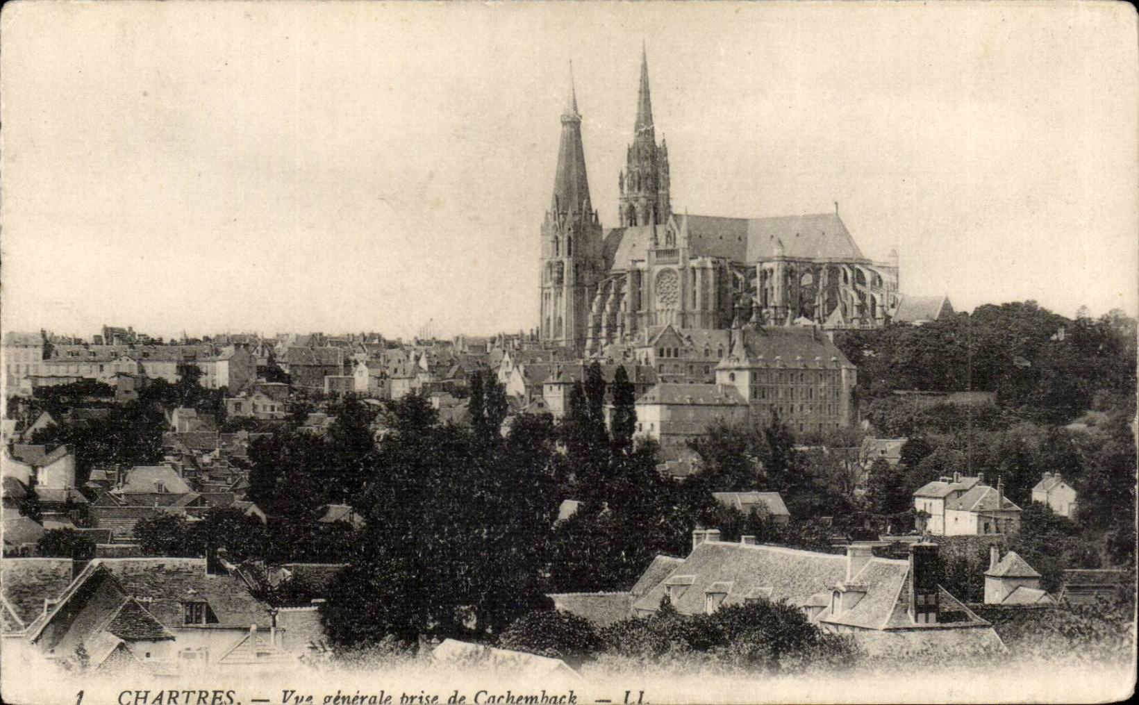 Chartres CPA Vue generale prise de Cachemback