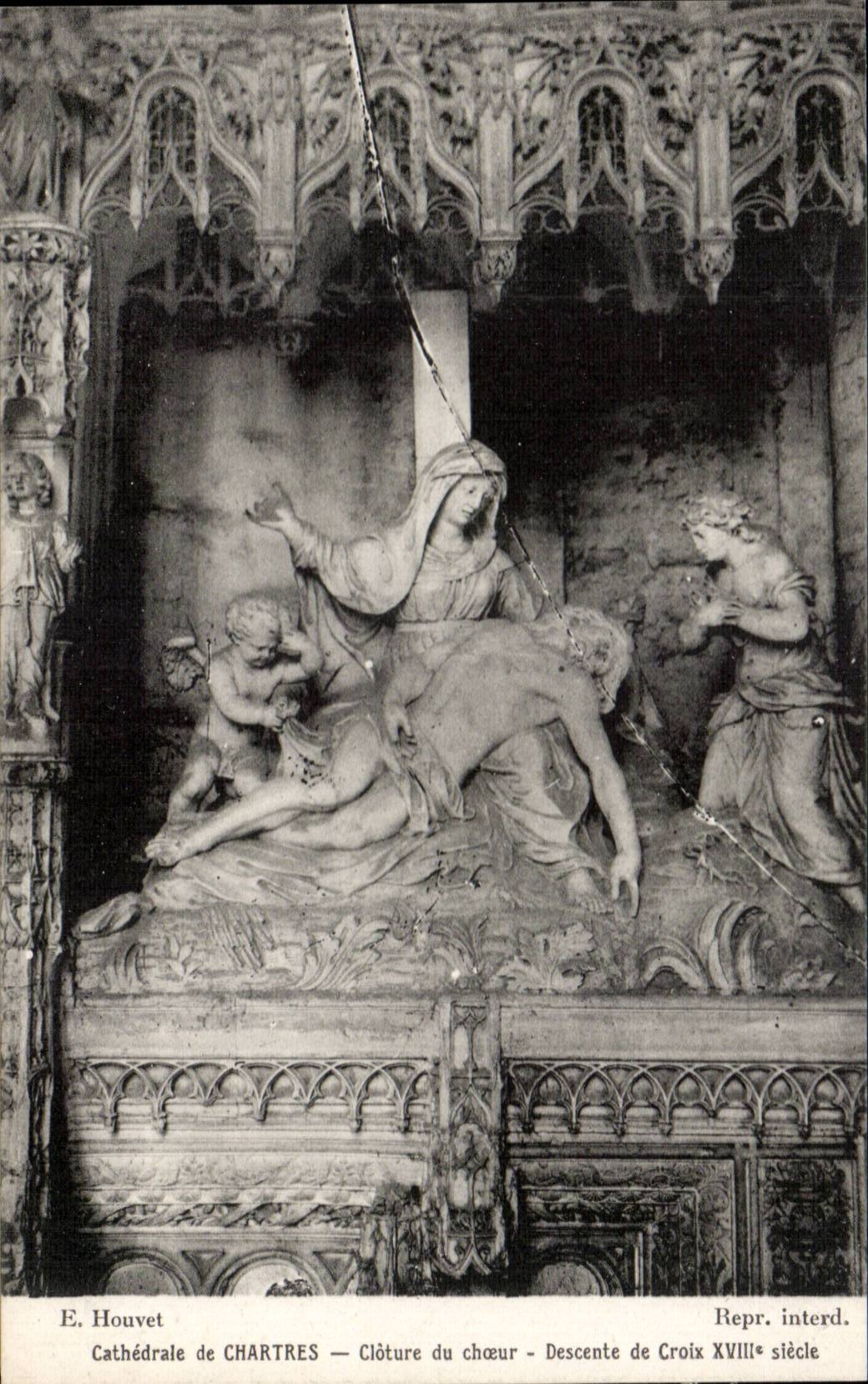 Chartres CPA La cathedrale Descente de croix Cloture du choeur